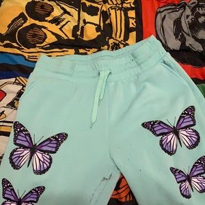 these are butterfly sweatpants they’re really